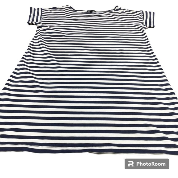 Women's J. CREW Short-Sleeve Striped Cotton Mini Dress- Size Small - Picture 4 of 15